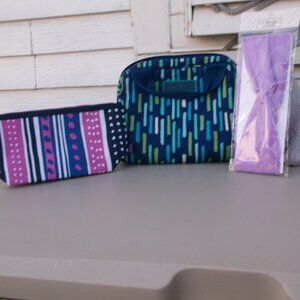 Vera Bradley Zip Tote + Estee Lauder Pouch + DBello Hair Band – Everyday Trio